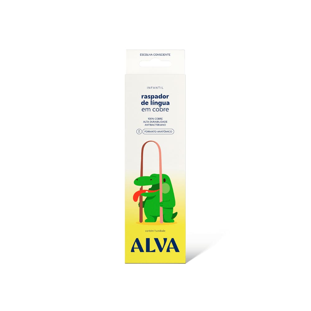Raspador de Lingua de Cobre Infantil Alva Oral Care