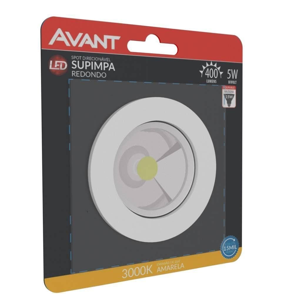Spot Led Embutir Redondo Bivolt 5w 3000k Avant