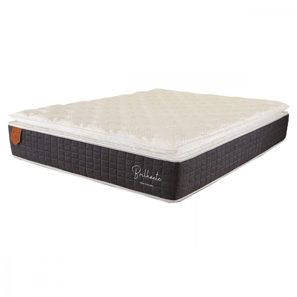 Colchão King Brilhante 193x203x30cm Mola Ensacada Prorelax Grafite Com Branco