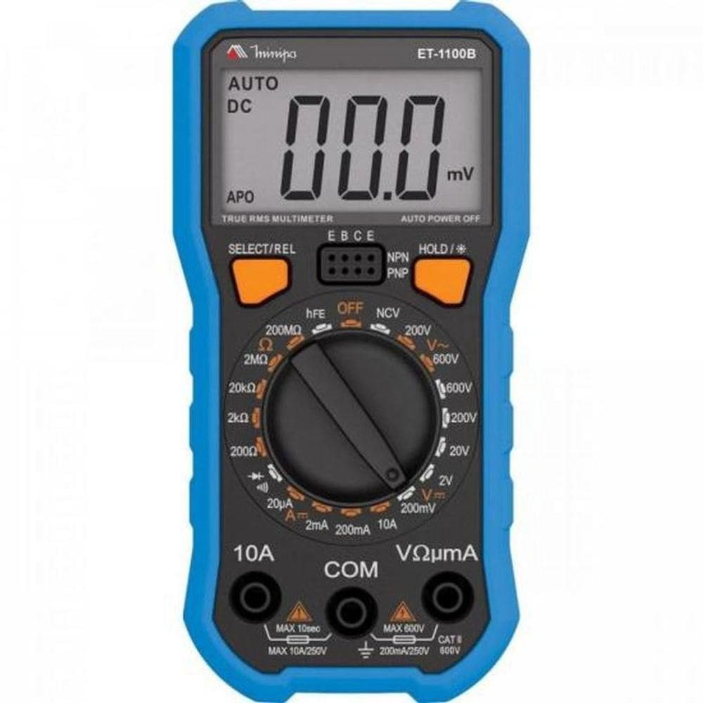 Multimetro Digital Minipa Et-1100b Azul-preto