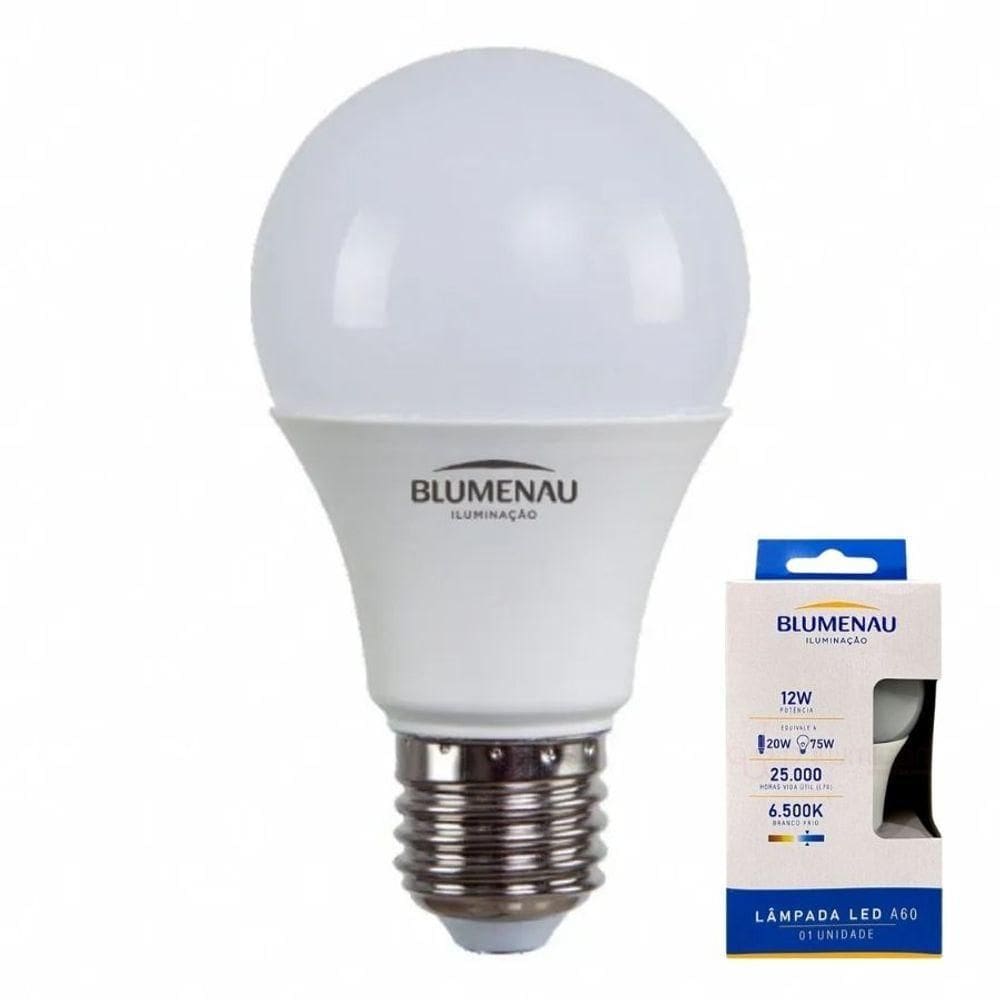 Lâmpada Led A60 Blumenau 12w 6500k Luz Branco Frio