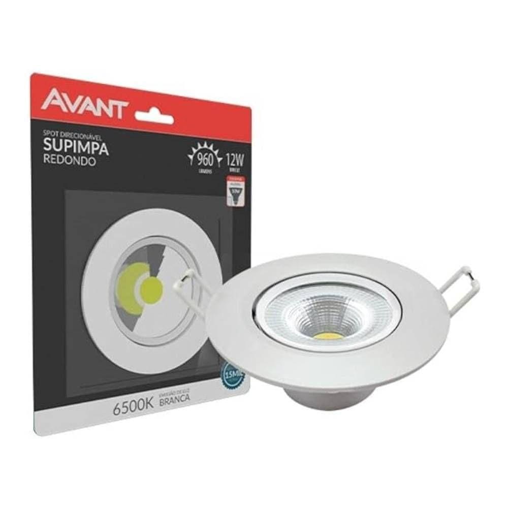 Spot Led Embutir Redondo Bivolt 12w 6500k Avant