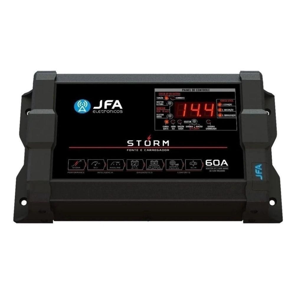 Fonte E Carregador De Bateria Jfa 60a Storm Plus Bivolt
