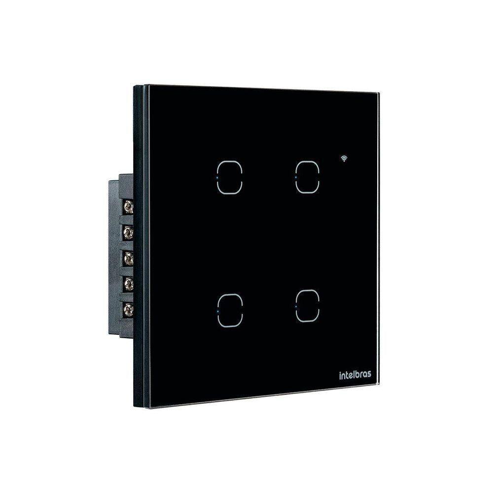 Interruptor Smart Wi-fi Touch 4 Teclas Preto Ews 1004