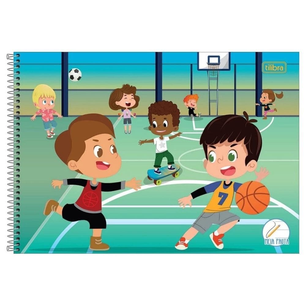 Caderno Espiral Desenho (MEIA PAUTA) Sapeca Kids Capa Dura 40 Fls - Tilibra