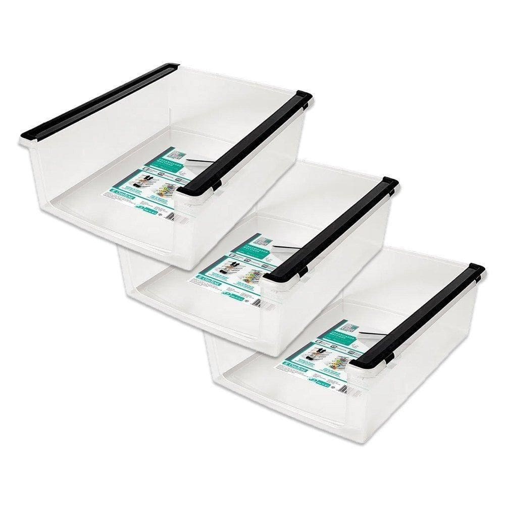 Kit Cesto Organizador Plástico Multiuso Empilhável 3 Unidades Ordene