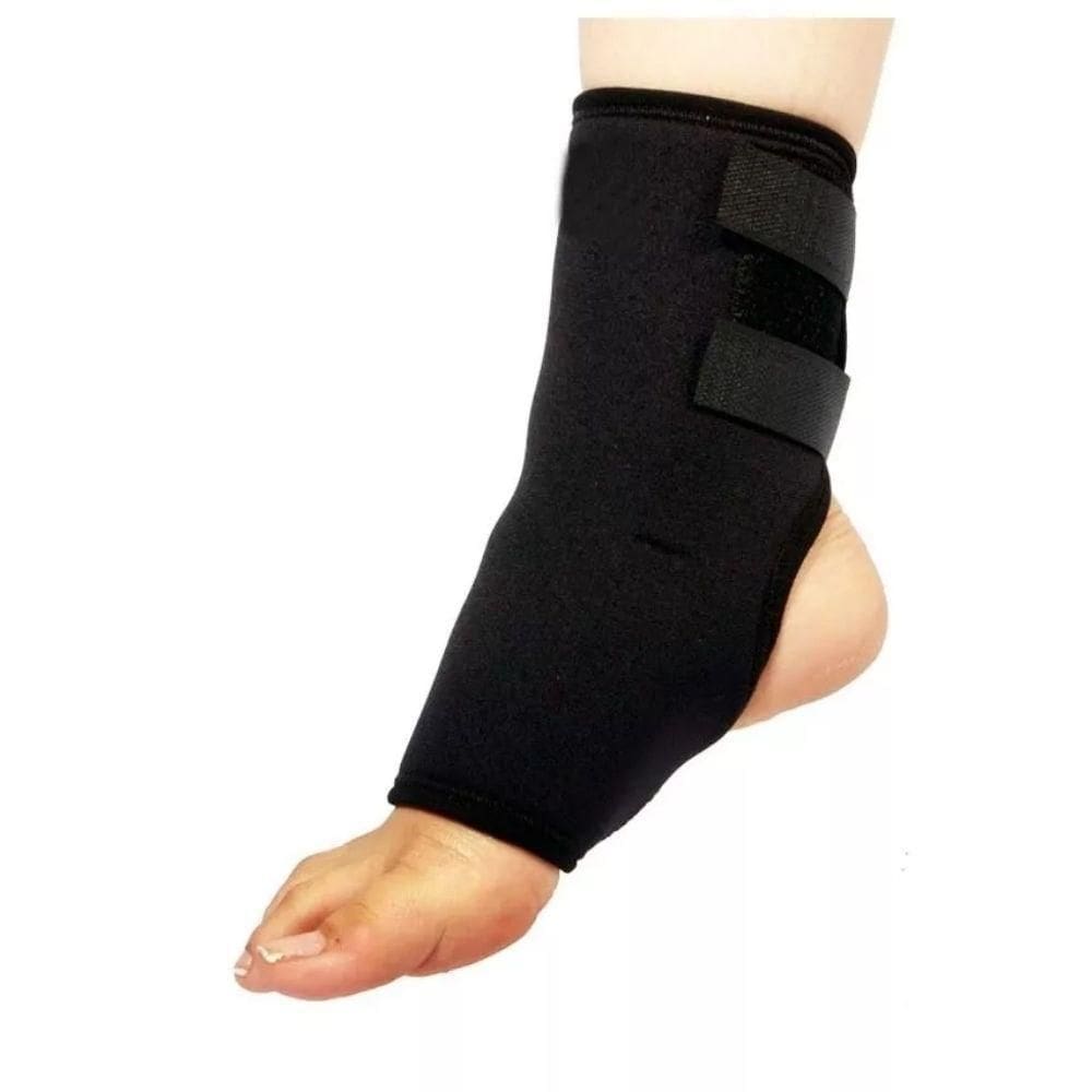 Tornozeleira Ortopédica Ajustável Com Reforço Duplo Preto