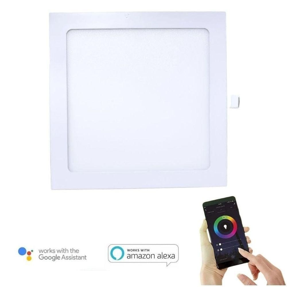 Luminária Smart Wi-fi Quadrada De Embutir Elgin - 22cm - 18w