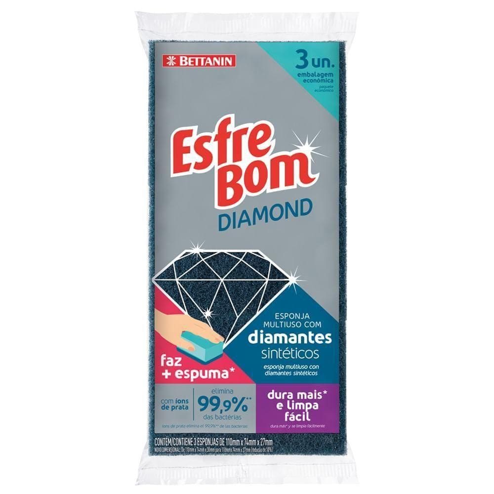 Esponja Multiuso Diamond Esfrebom Bettanin 3 Unidades