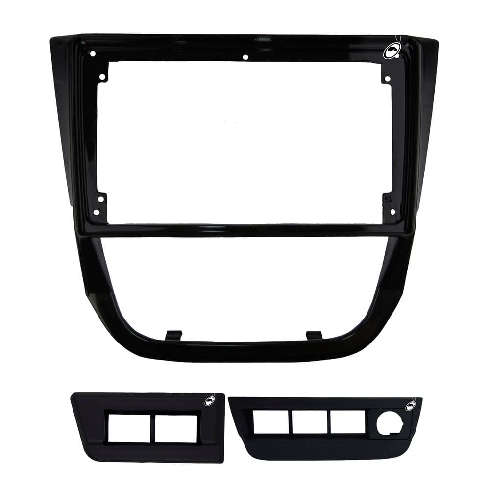 Moldura De Painel 2 Din 9" Polegadas Vw Gol Saveiro Voyage G5 - Black Piano