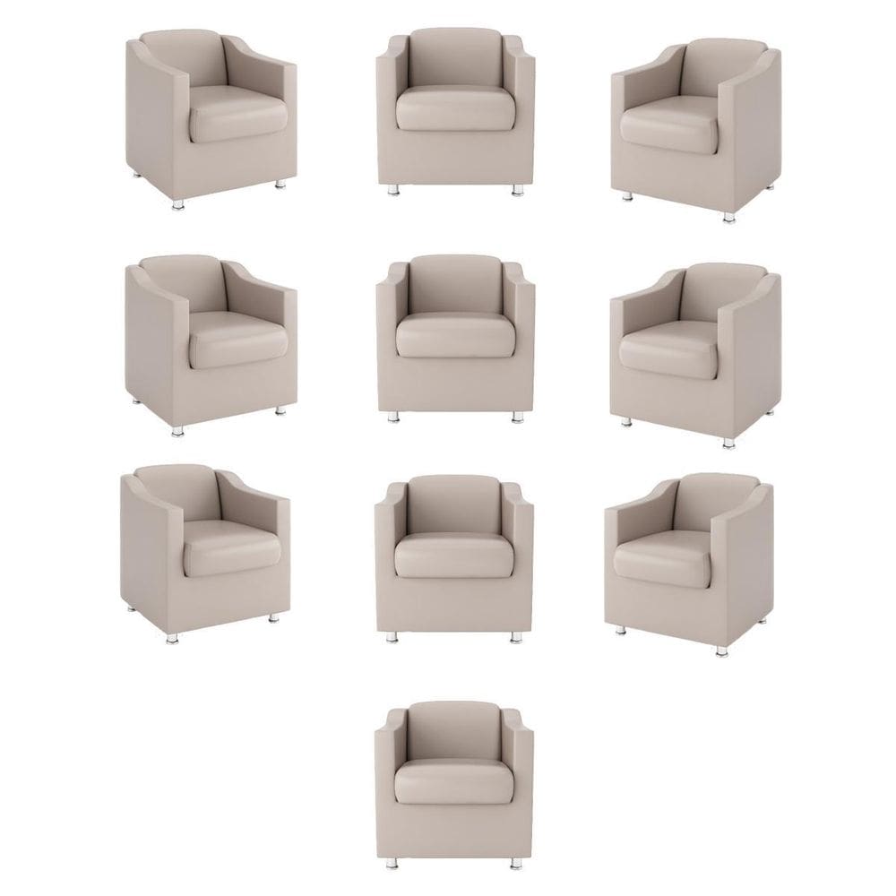 Kit 10 Poltronas Para Salão De Beleza - Balaqui Decor