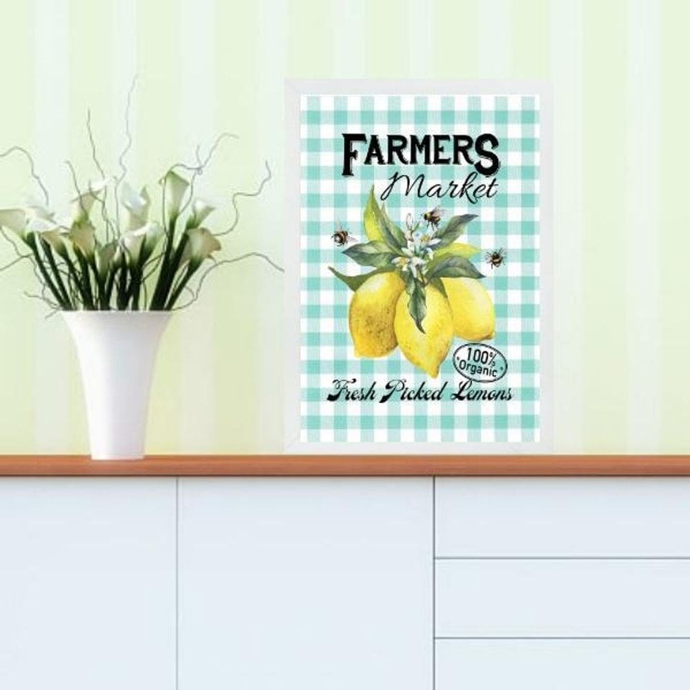 Quadro Decorativo Cozinha Vintage Limao 24X18Cm