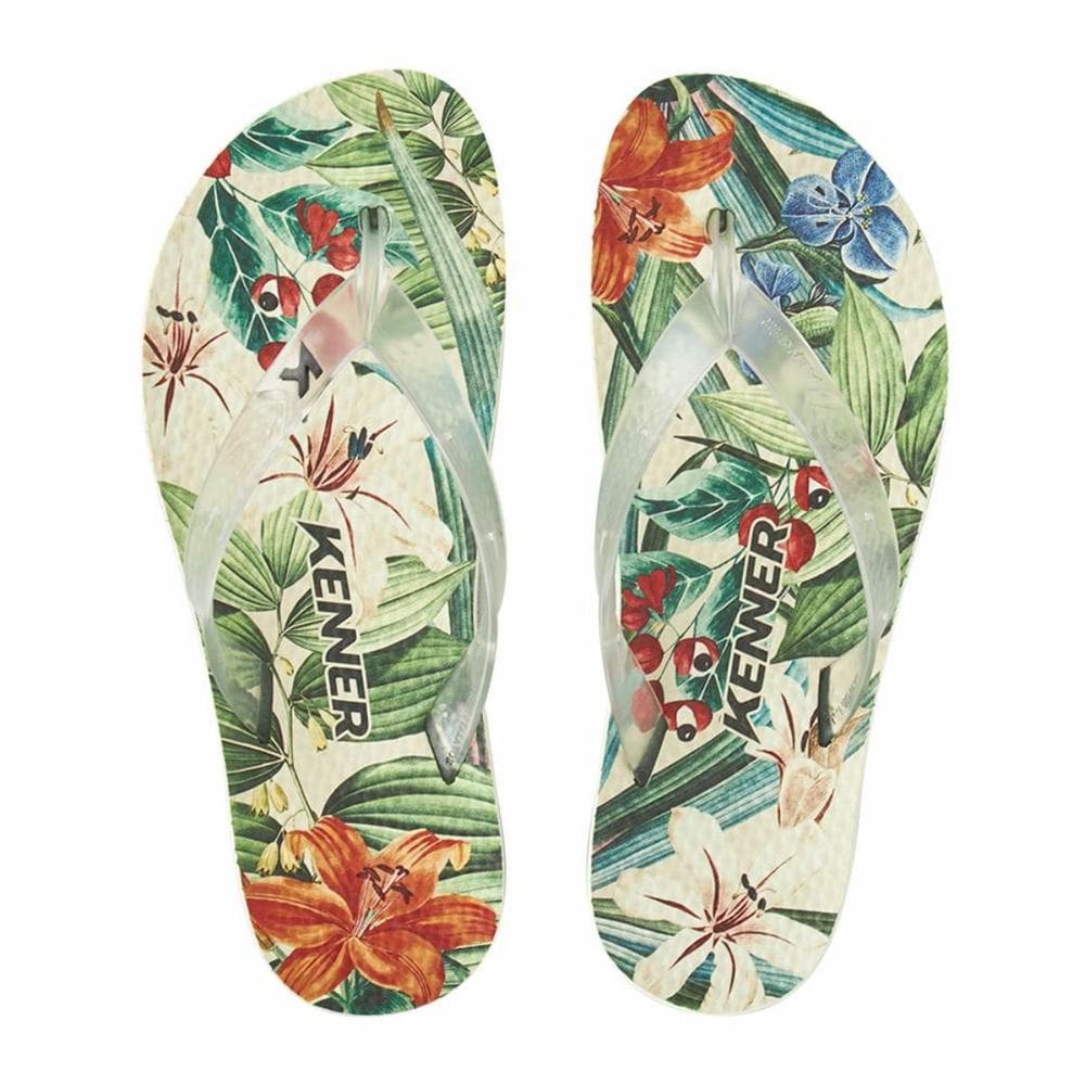 Chinelo Kenner Summer Botanical Masculino - Off White e Preto
