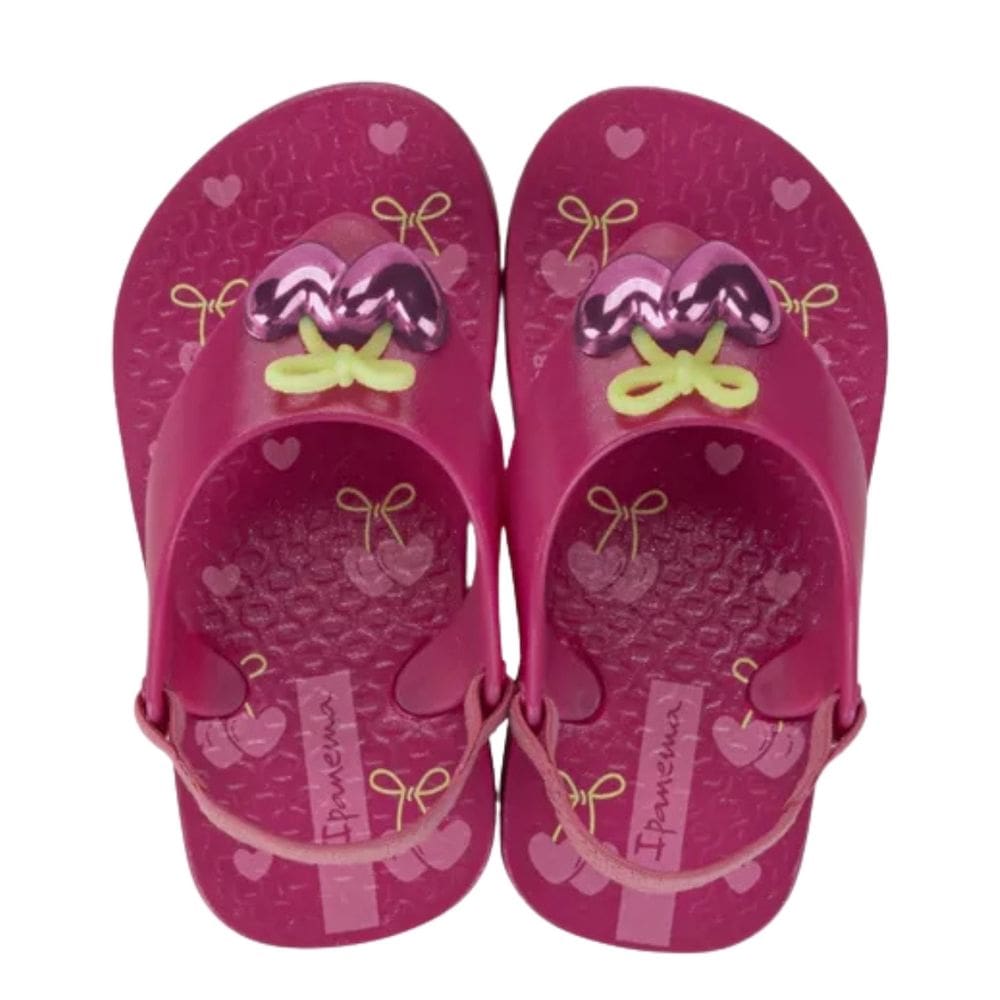 Chinelo Ipanema de Dedo Infantil Cereja Elástico Rosa escuro