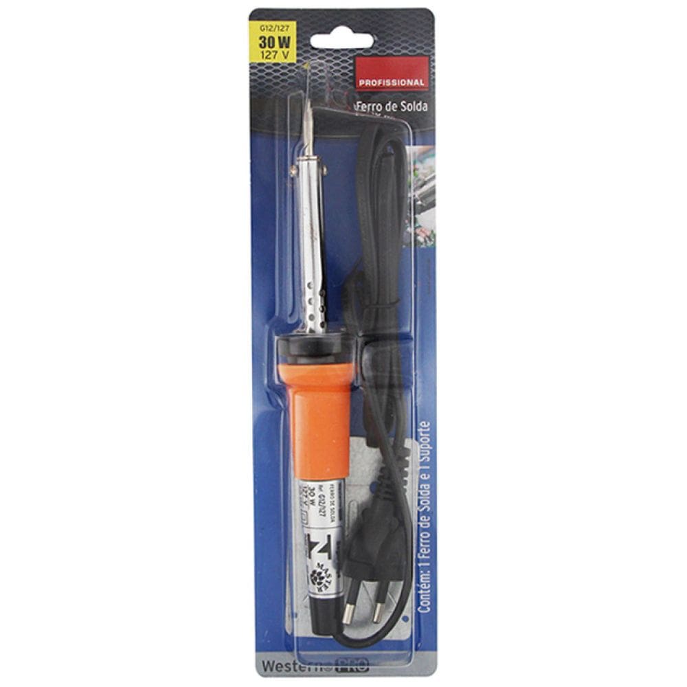 Ferro de Solda com Suporte 30 W 127 V Profissional.