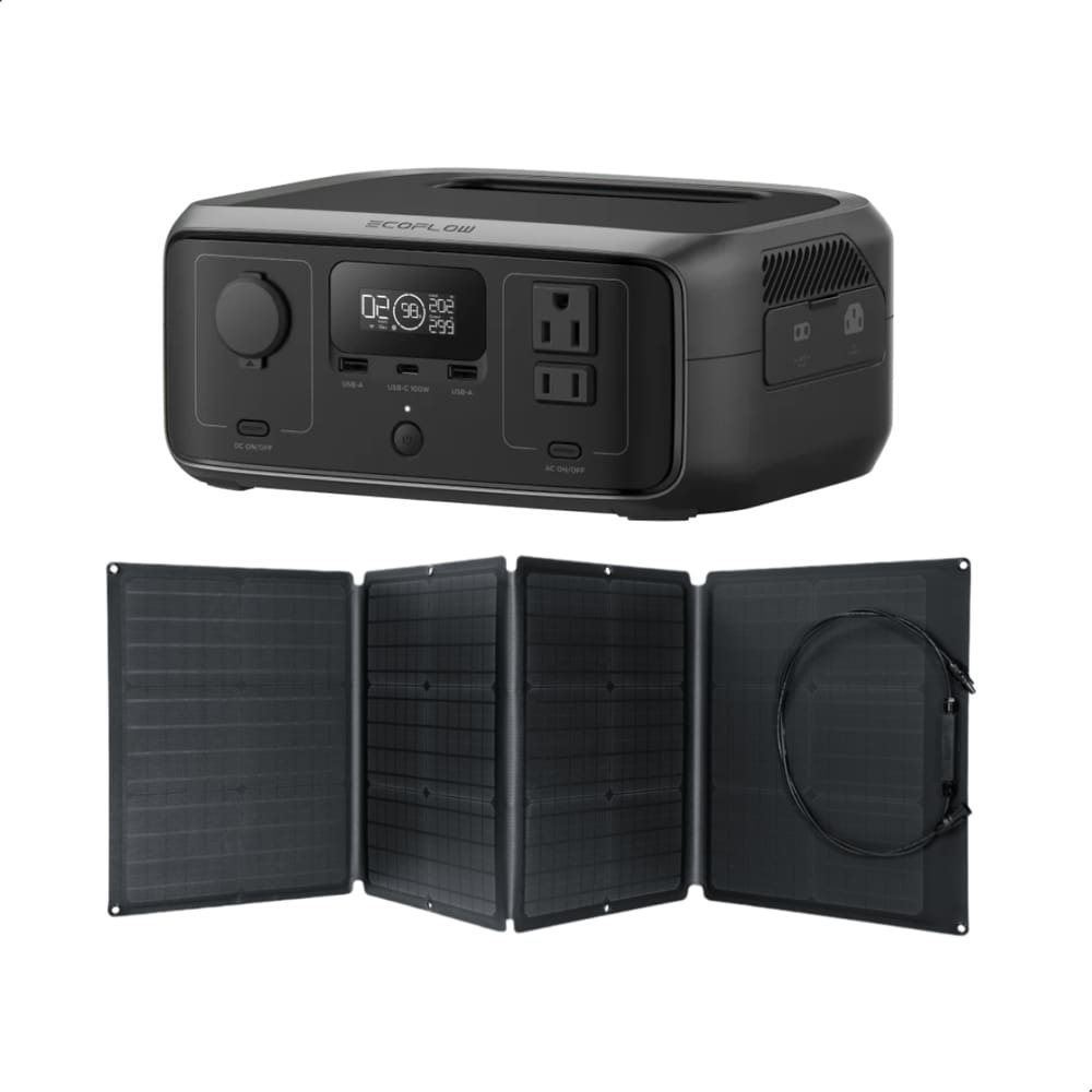 Estação De Energia Bateria Portátil Ecoflow River 3 127V 300W Gerador com painel Solar 110V
