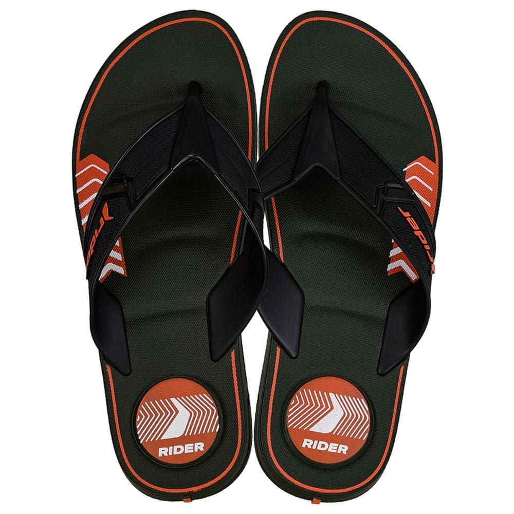 Chinelo Rider Start Casual De Dedo Masculino Verde Preto Laranja 341051