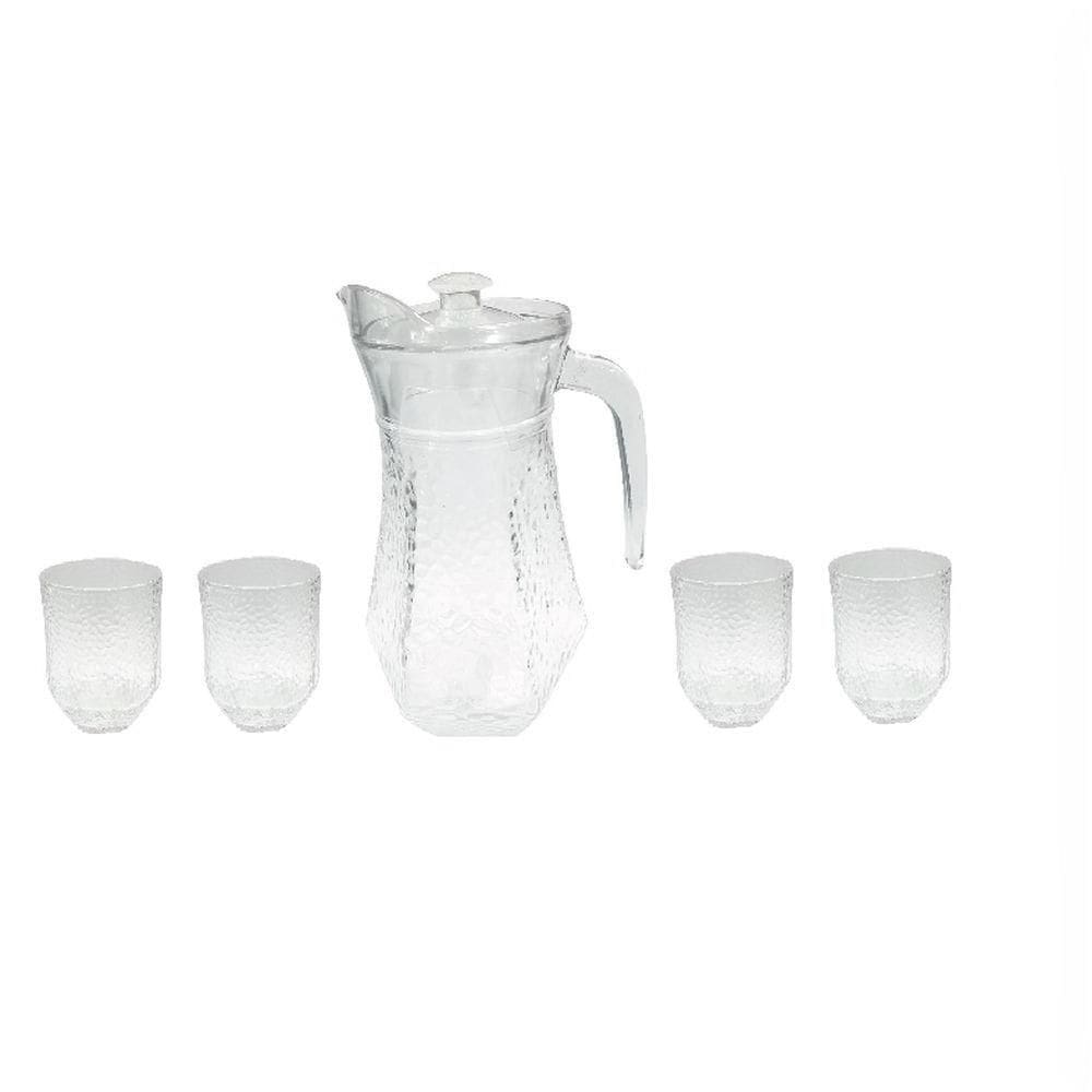 Conjunto Jarra de Vidro 1.5L com 4 Copos N2445371 - Quanhe