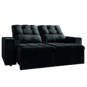 Sofá Retrátil e Reclinável 2 Lugares 1,80m Veludo Malibu Selmer Cinza