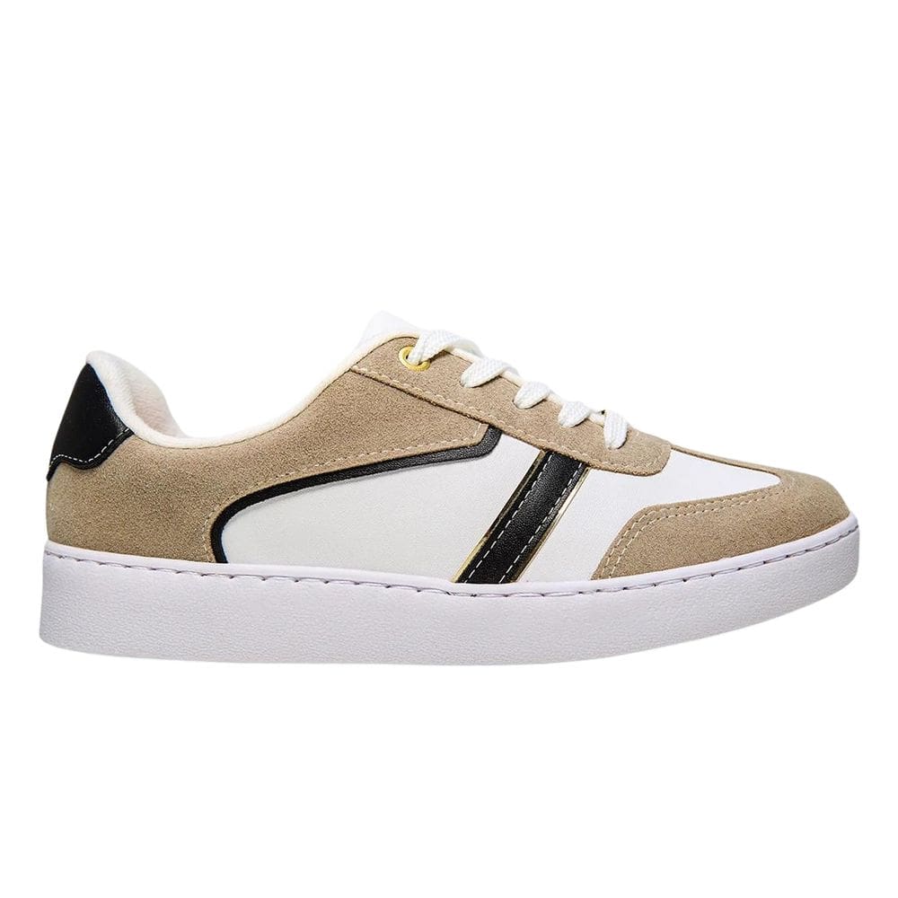 Tênis Vizzano Camurça Multicolorido Feminino Branco Preto Bege