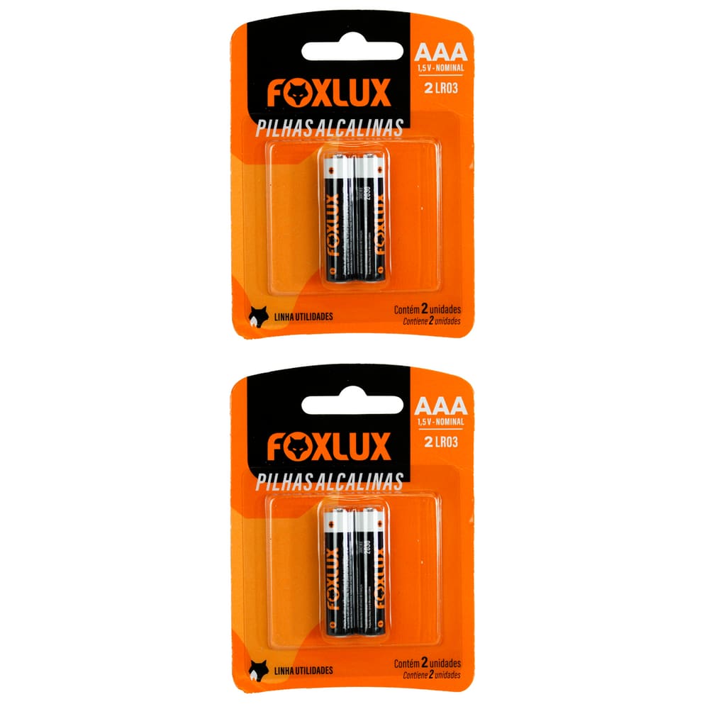 Kit 4 Pilha Alcalina Palito AAA Foxlux