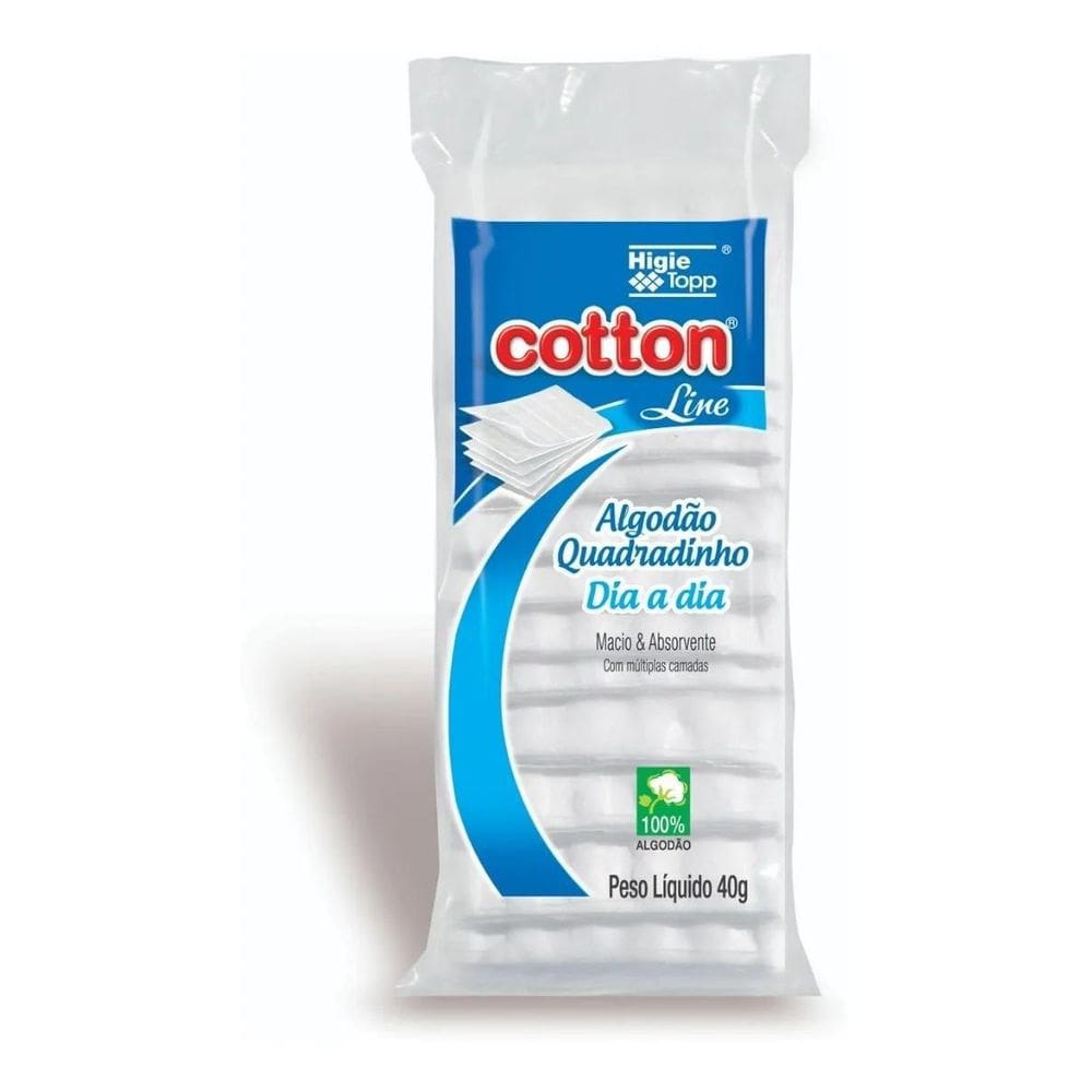 Algodão Quadrado 40 Gramas Cotton Line Maquiagem Loção Pele