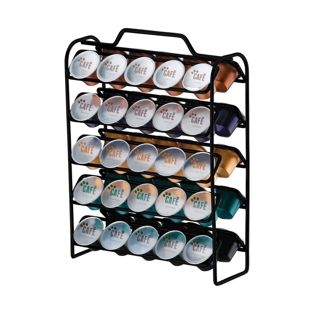 Suporte Porta 50 Cápsulas Café Compatível Nespresso Preto Fosco - 1147PT Future