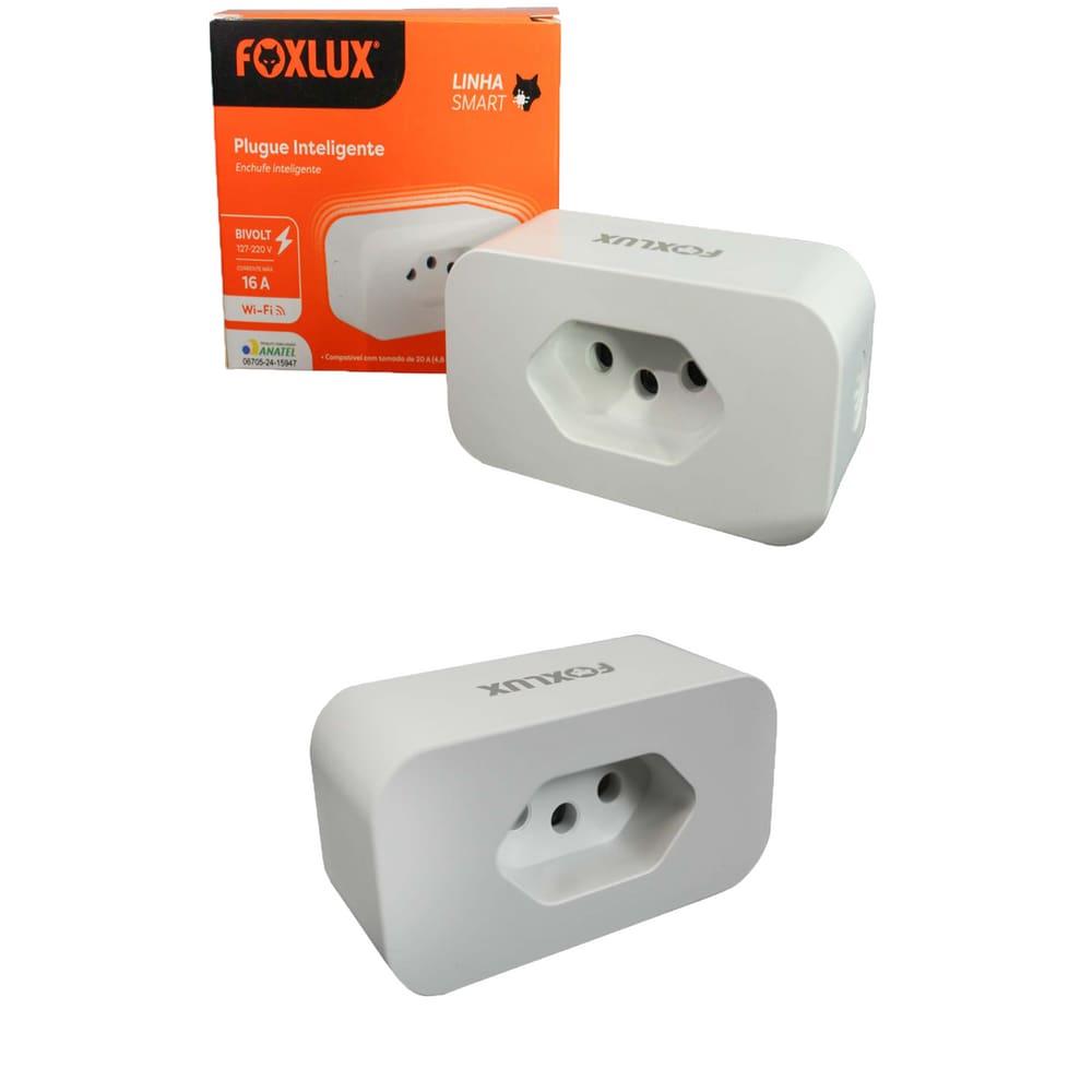 Kit 2 Tomada Plugue Inteligente 16A Bivolt Foxlux