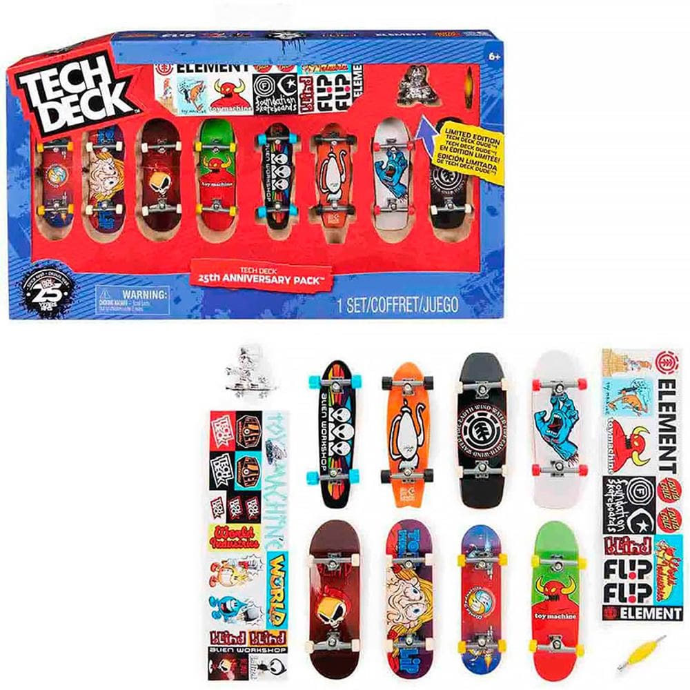 Tech Deck Pack Edição Aniversário 25 Anos com 8 Skates de Dedo 3810 - Sunny