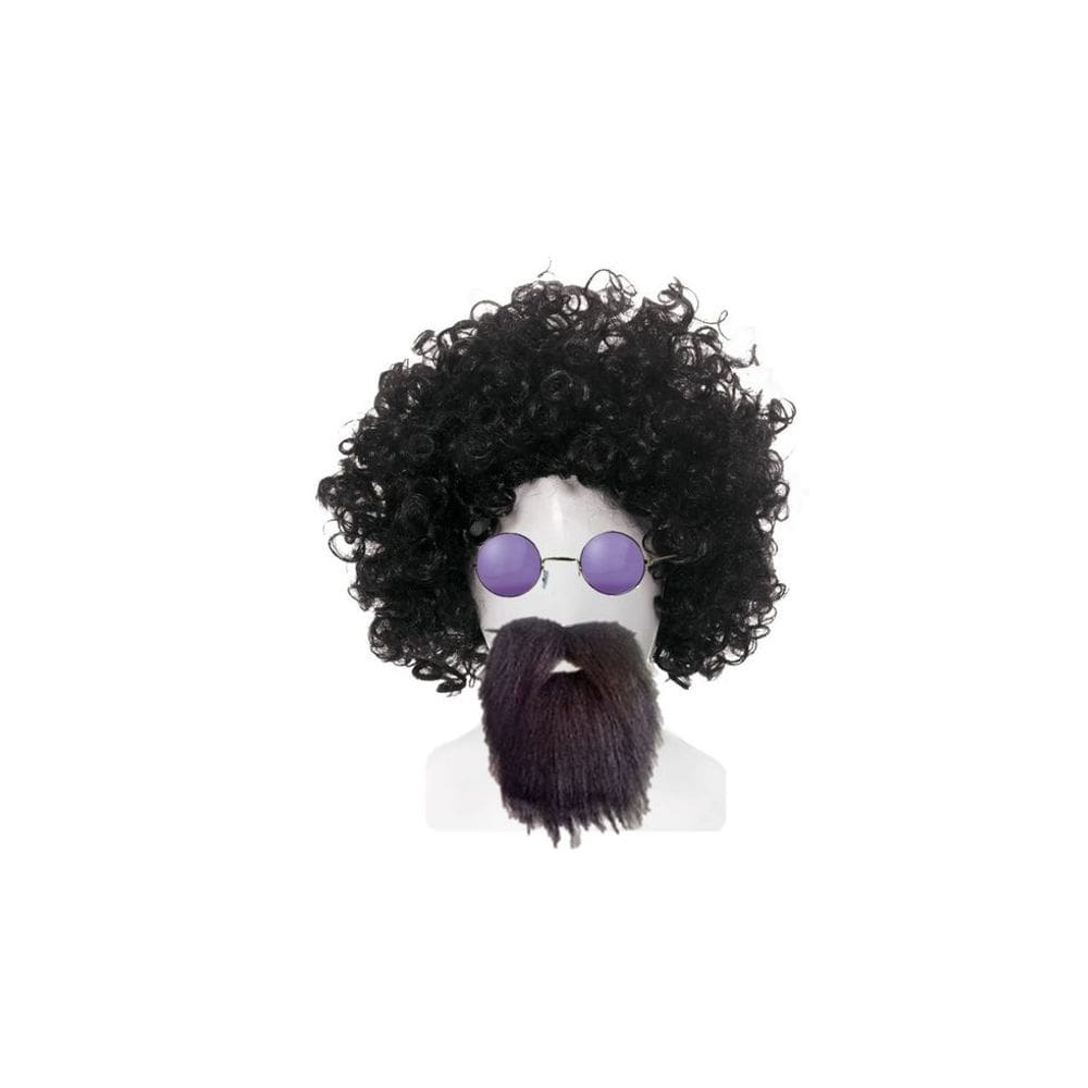 Fantasia Raul Seixas Peruca Barba Oculos Halloween Carnaval