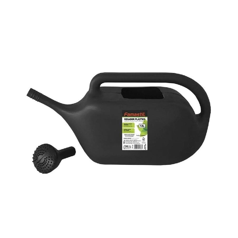 Kit 5 Regador Plástico 13L Preto Famastil