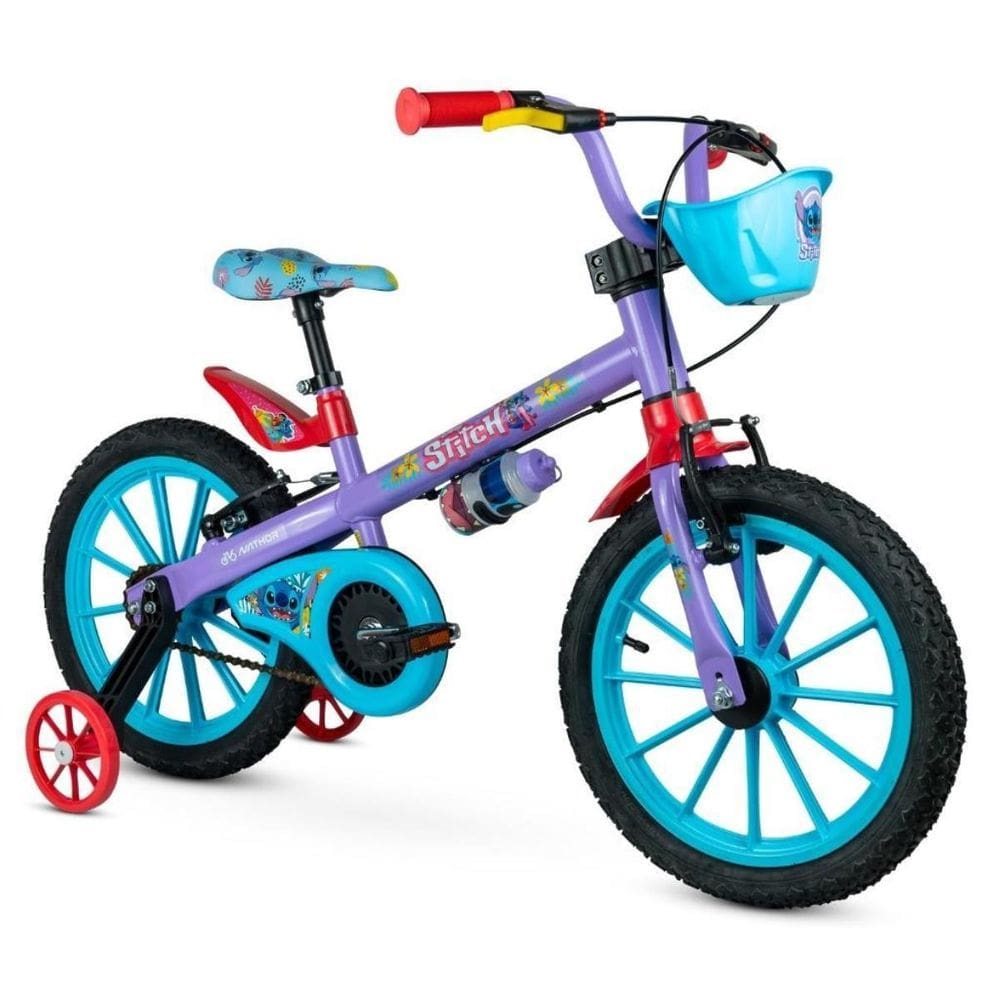 Bicicleta Infantil Nathor Aro 16 Com Rodinhas Stitch 2