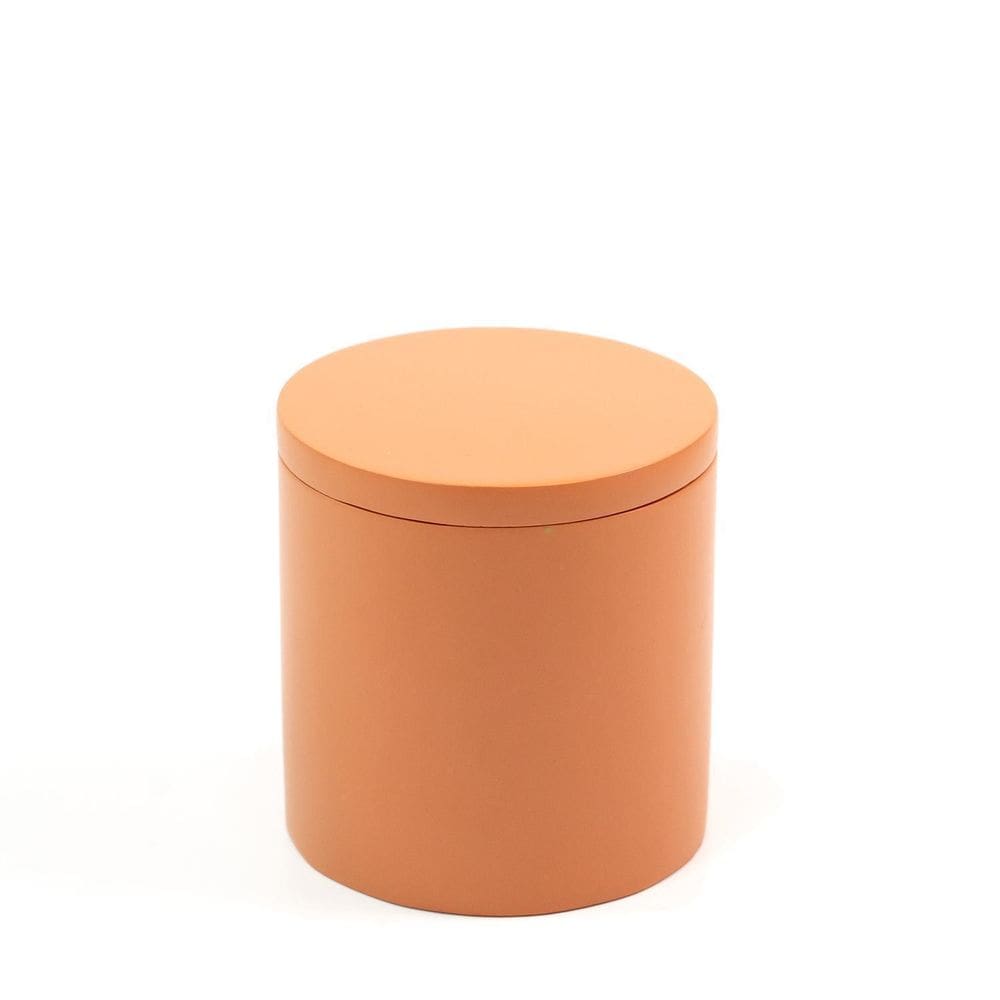 Porta Objetos Com Tampa De Resina Minimal Terracota - Oikos