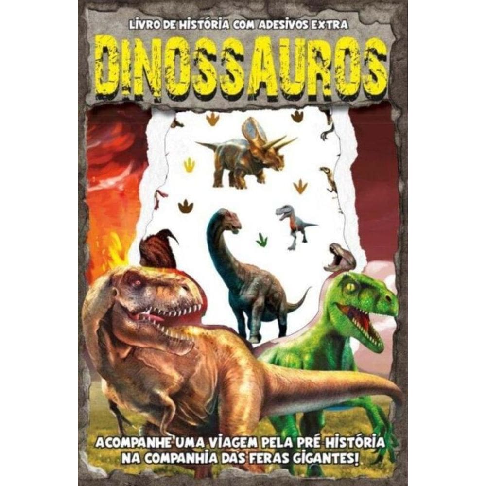 Dinossauros Livro de História Com Adesivos Extra - 01ed/20