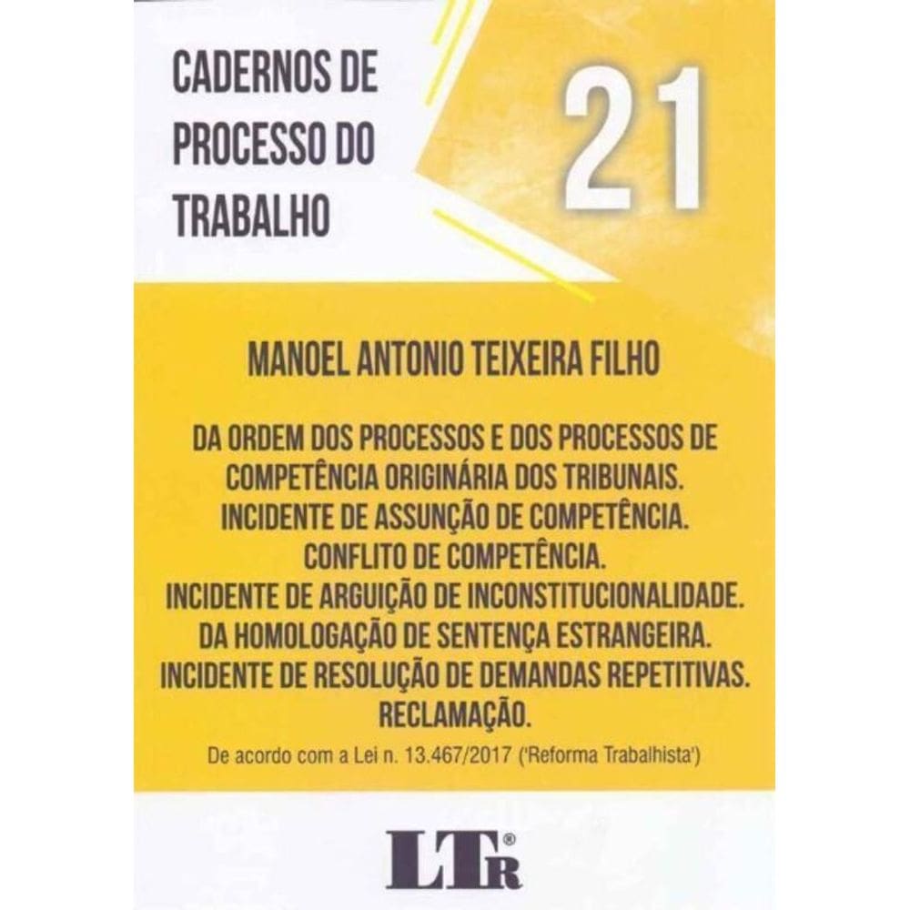 Cadernos De Processo Do Trabalho N.21 - 01Ed/18