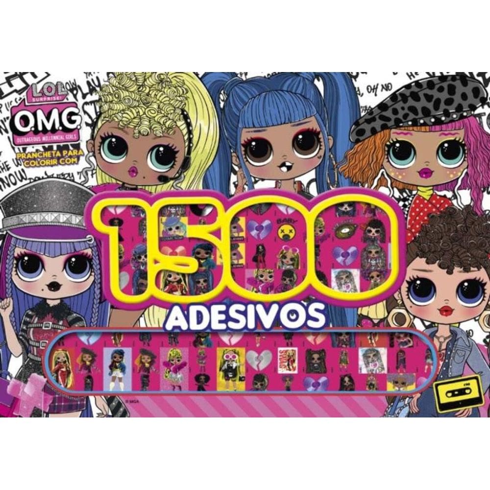 L.O.L. Surprise! OMG - Prancheta para Colorir com 1500 Adesivos