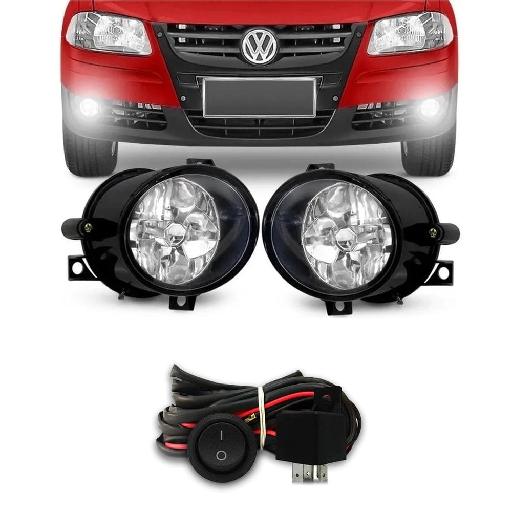 Kit Farol Neblina Milha Gol Parati Saveiro G4 Fox 03 / 09 botão universal