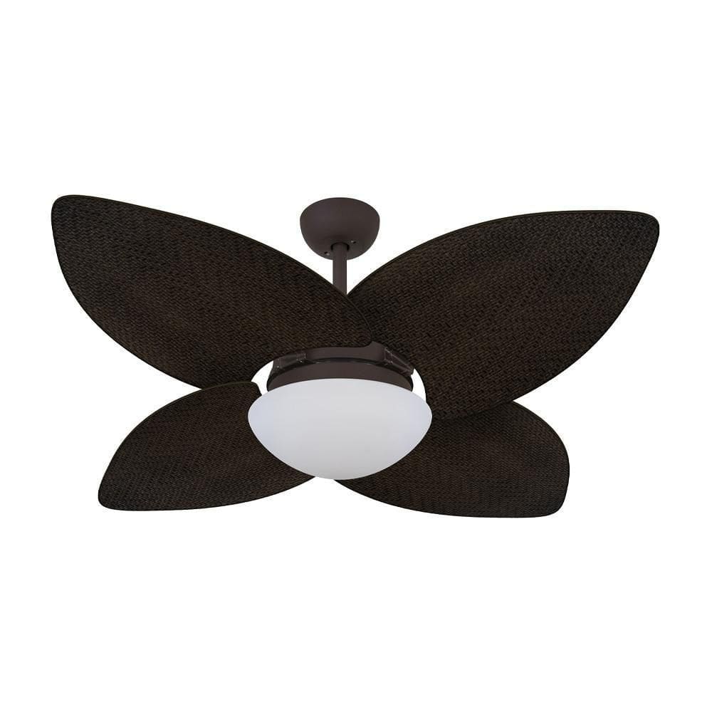 Ventilador De Teto Kovalski Marrom Texturizado 4 Pás Palmae Tabaco 110V