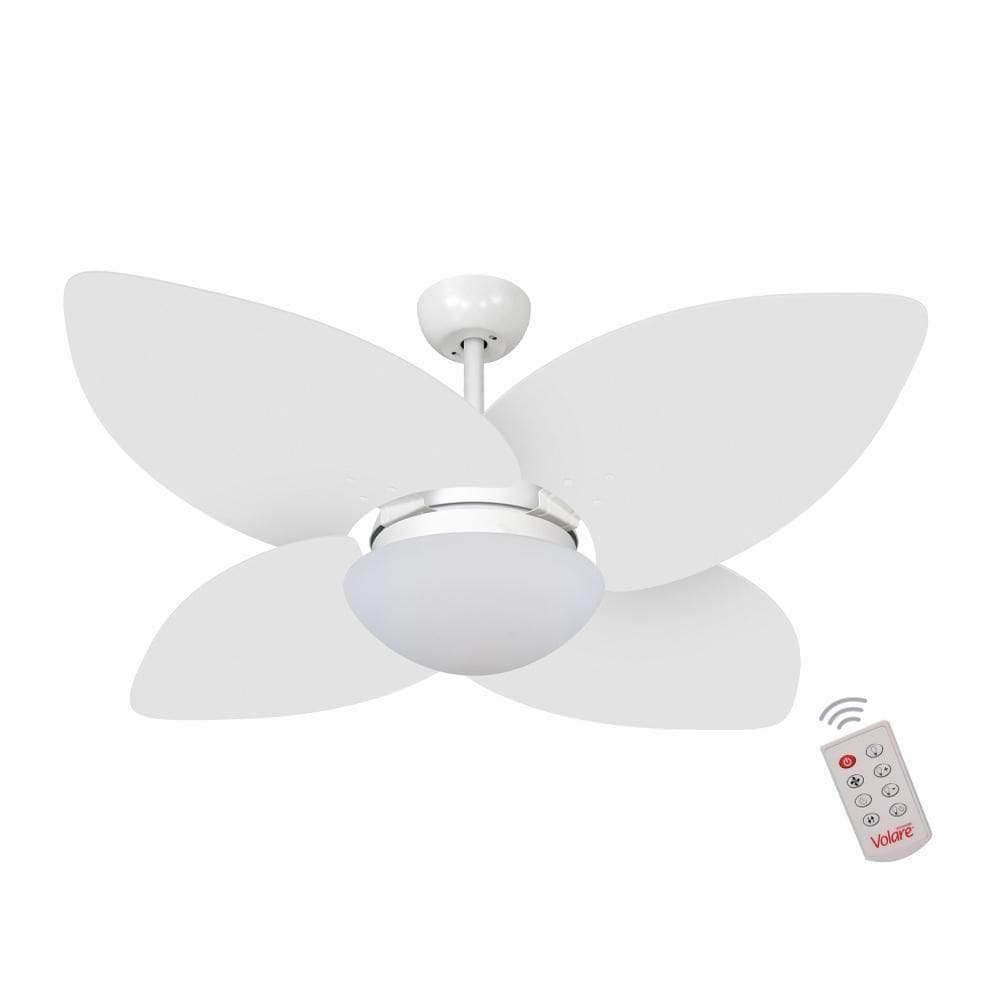 Ventilador De Teto Kovalski Branco Fosco 4 Pás Branco 220V Com Controle
