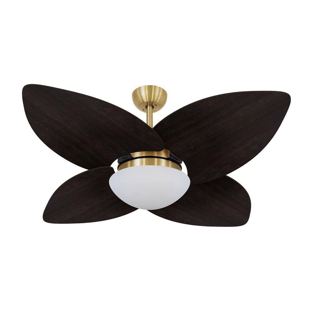 Ventilador De Teto Kovalski Dourado 4 Pás Tabaco 110V