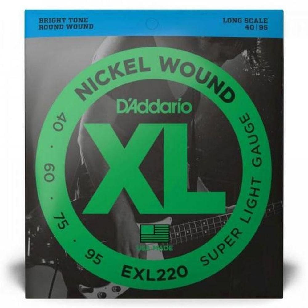 Encordoamento Baixo 4 Cordas .040-.095 Xl Nickel Exl220 D