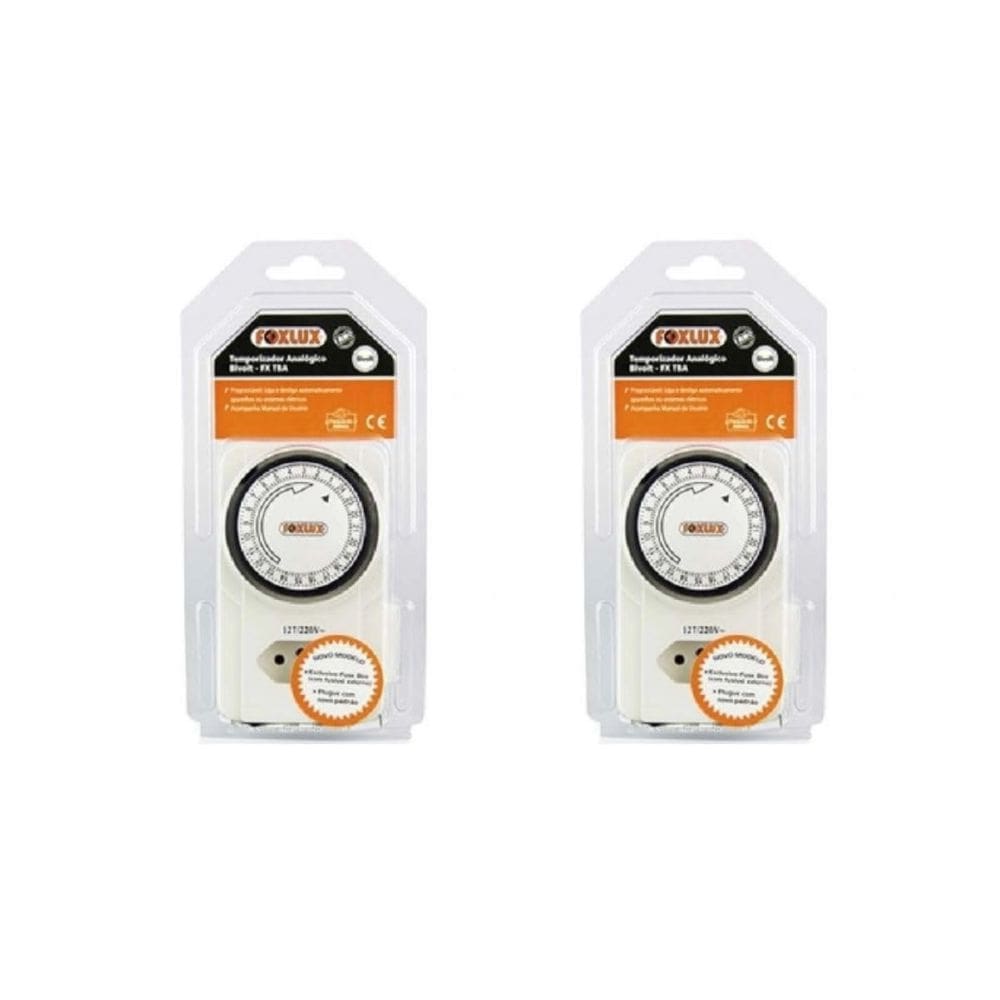 Kit 2 Timer Temporizador Programador Analógico Bivolt Foxlux