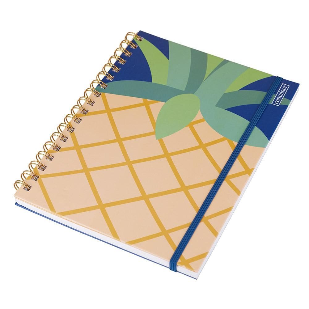 Caderno Abacaxi com Bolso Duplo 80 Folhas Container