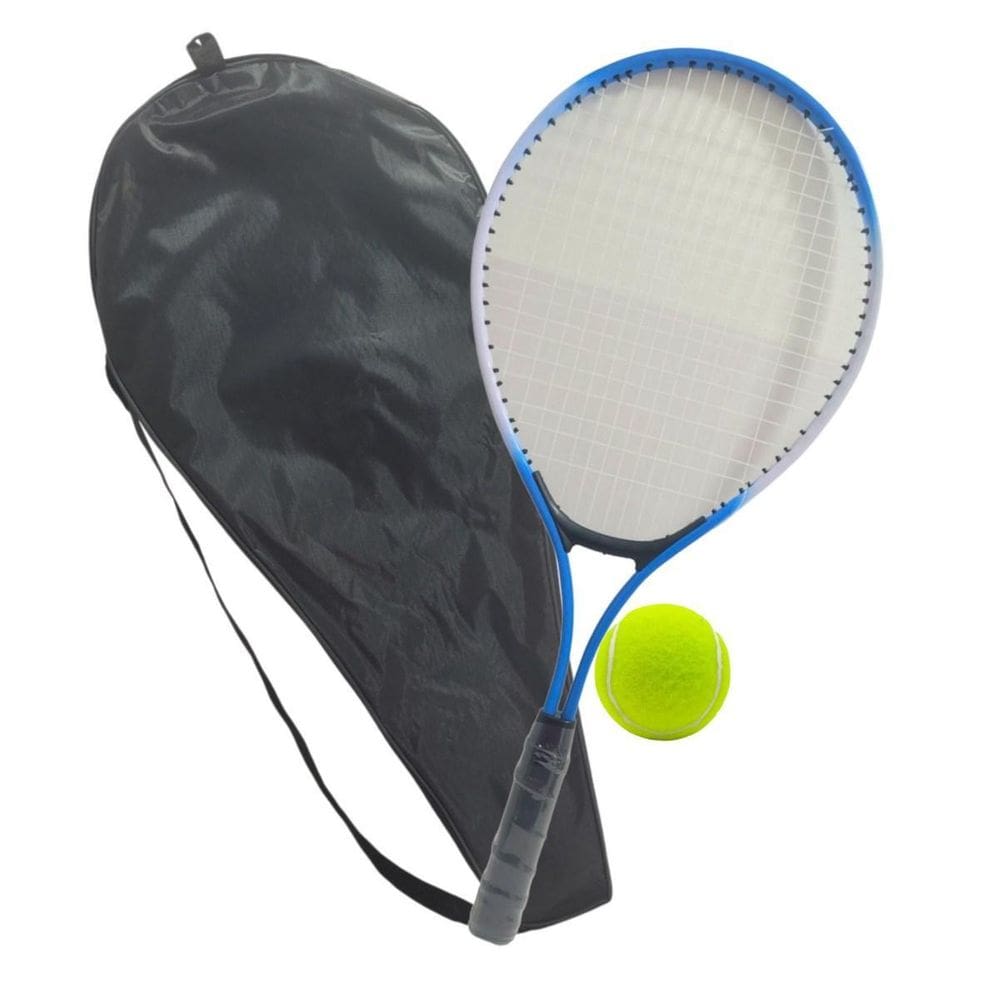 Raquete Tênis De Quadra Azul Semi Profissional + Bolinha