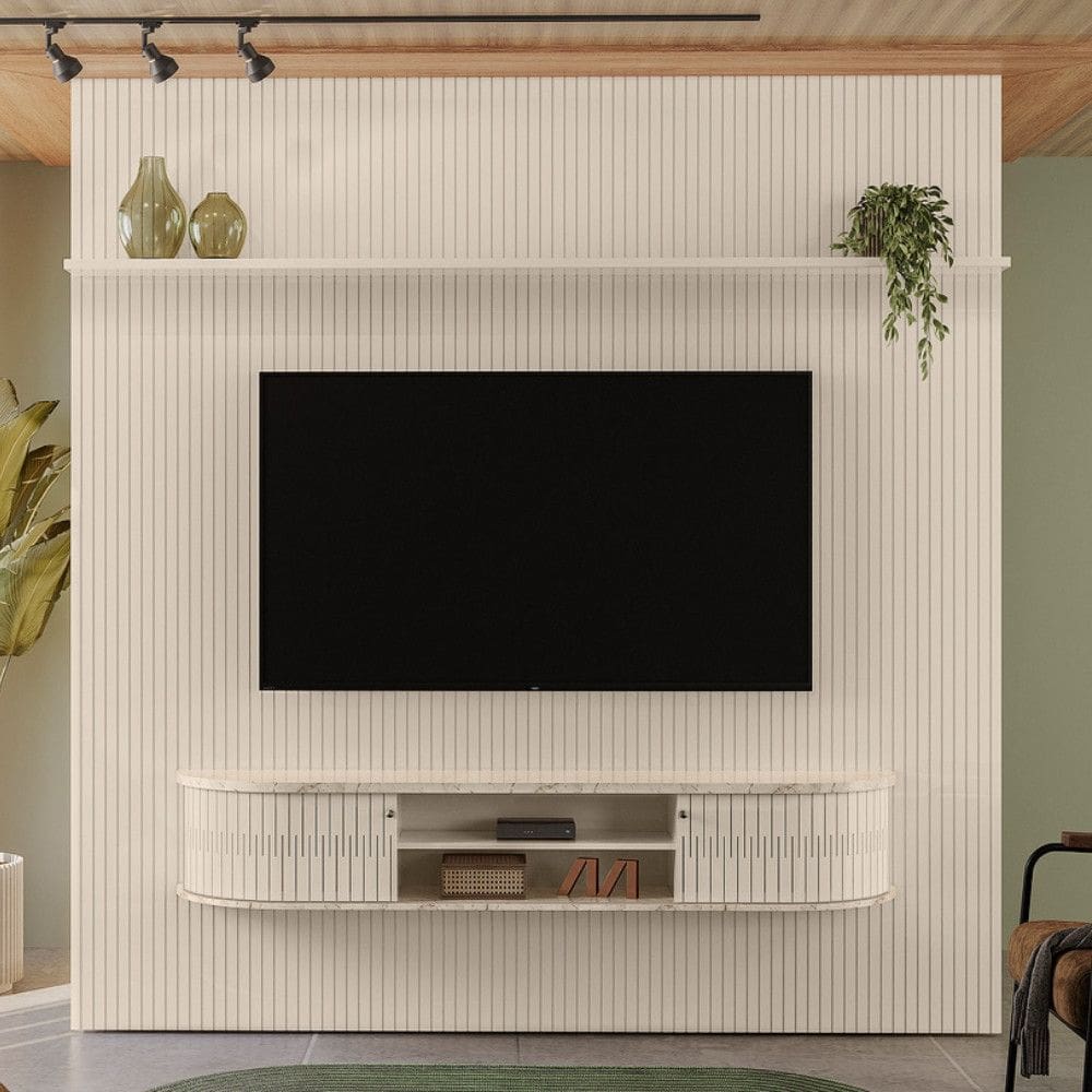 Estante Home Frisada para TV até 75 Polegadas 2 Portas New Bugatti Madetec