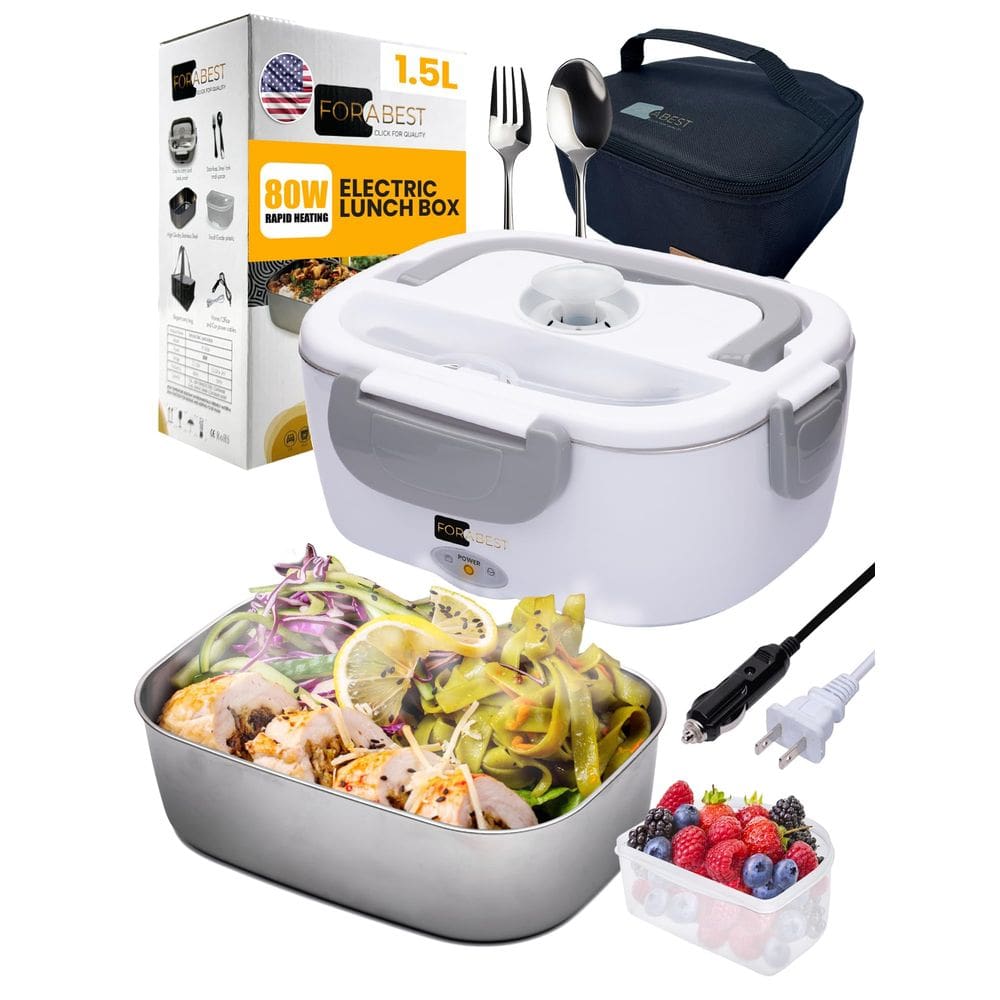 Lancheira elétrica FORABEST 80W 1.5L em aço inoxidável