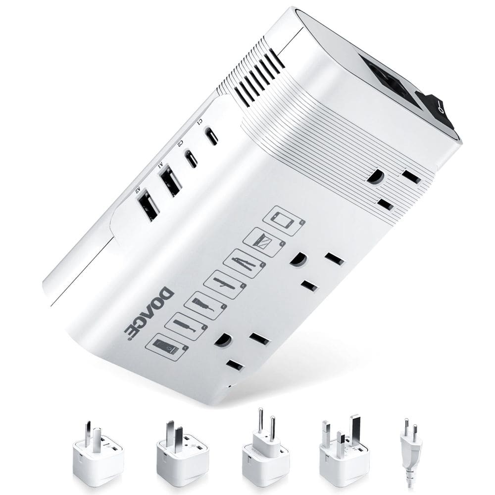 Conversor de tensão DOACE 220V a 110V 350W para viagens pela Europa