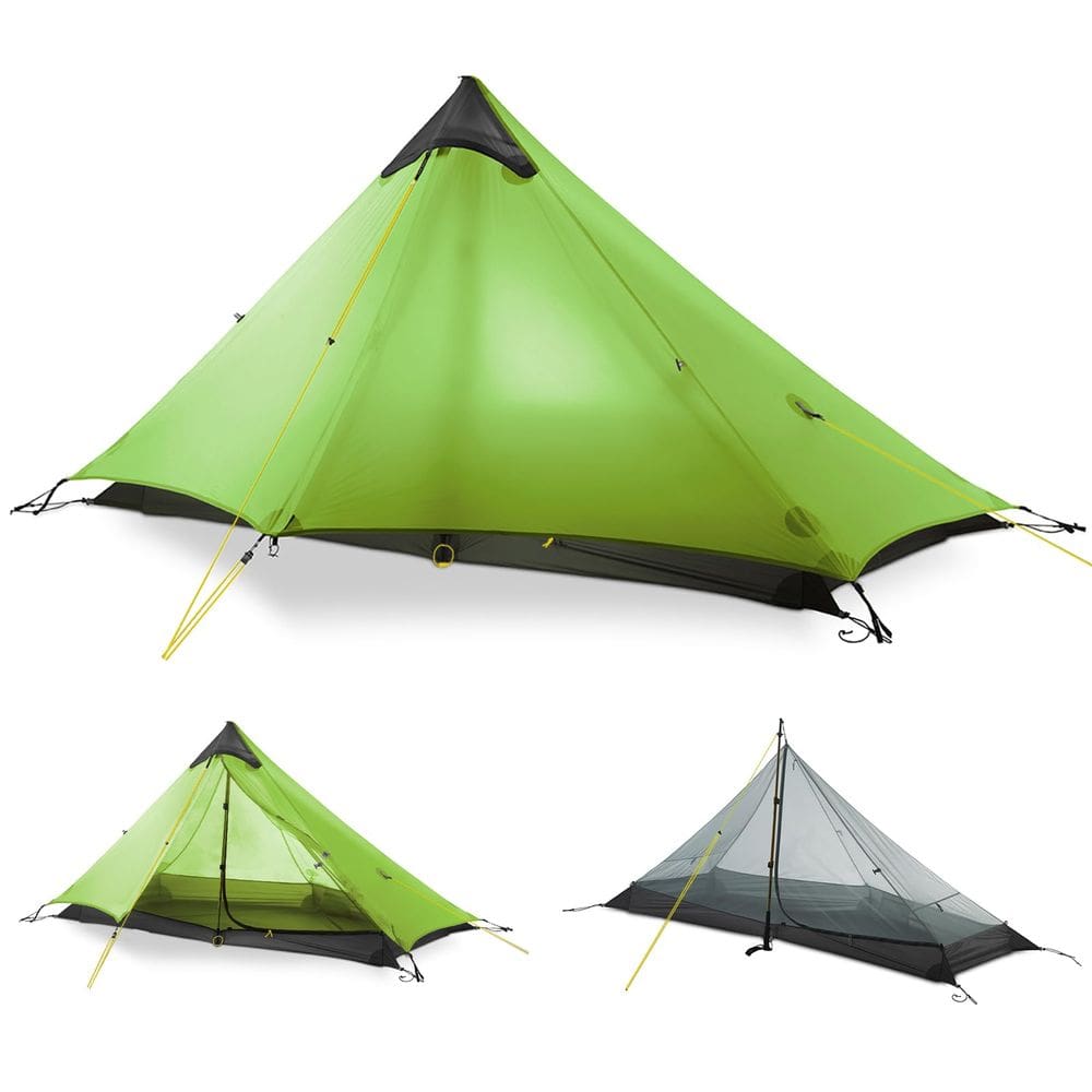 Tenda LANSHAN Ultralight de 3 estações à prova d`água para 1 pessoa verde