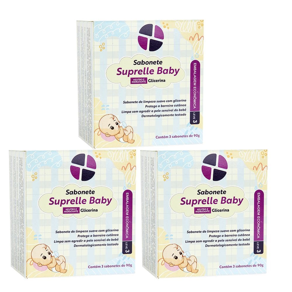Kit 3 und Kit Sabonete Suprelle Baby 90g c/3 und