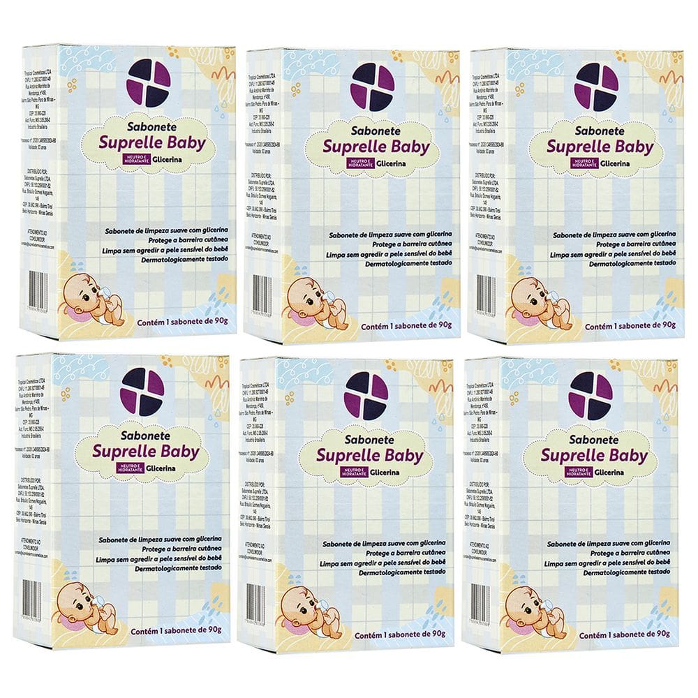Kit 6 Sabonete Suprelle Baby 90g